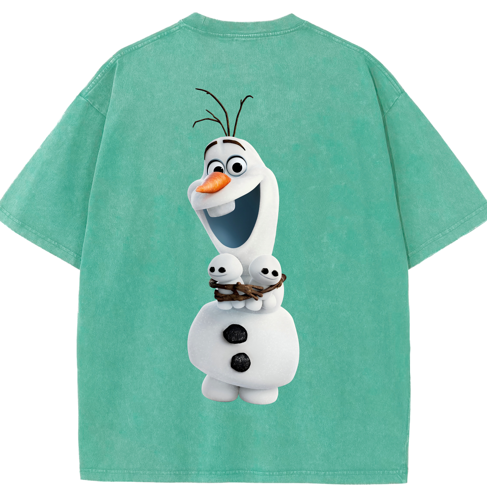 （画像用） アナと雪の女王 アンナ エルサ Frozen Anna Elsa 綿100% ヴィンテージ風 半袖Tシャツ（背面プリント）